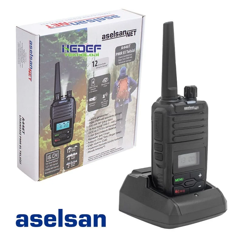 ASELSAN A446T EL TELSİZİ PİL ŞARJ DAHİL TEK SET