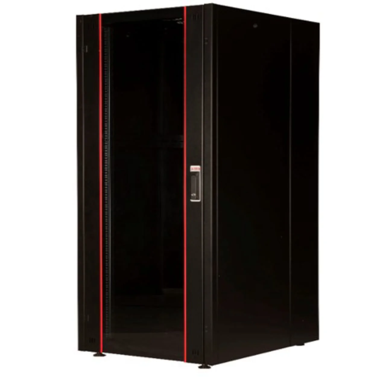 LANDE DEMONTE 18U 19INCH PROLINEB YENI SERI DUVAR TIPI KABINET W600XD600MM RAL 9005 SIYAH CAMLI ON KAPAKLI