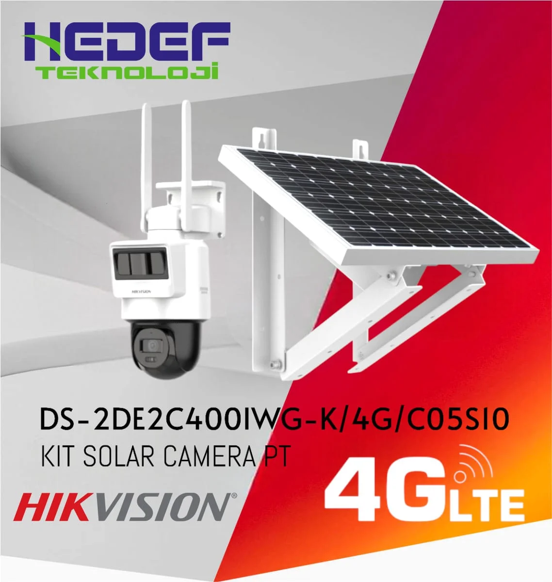 DS-2DE2C400IWG-K/4G/C05S10  2.8MM 4MP PRO SOLAR PT KAMERA