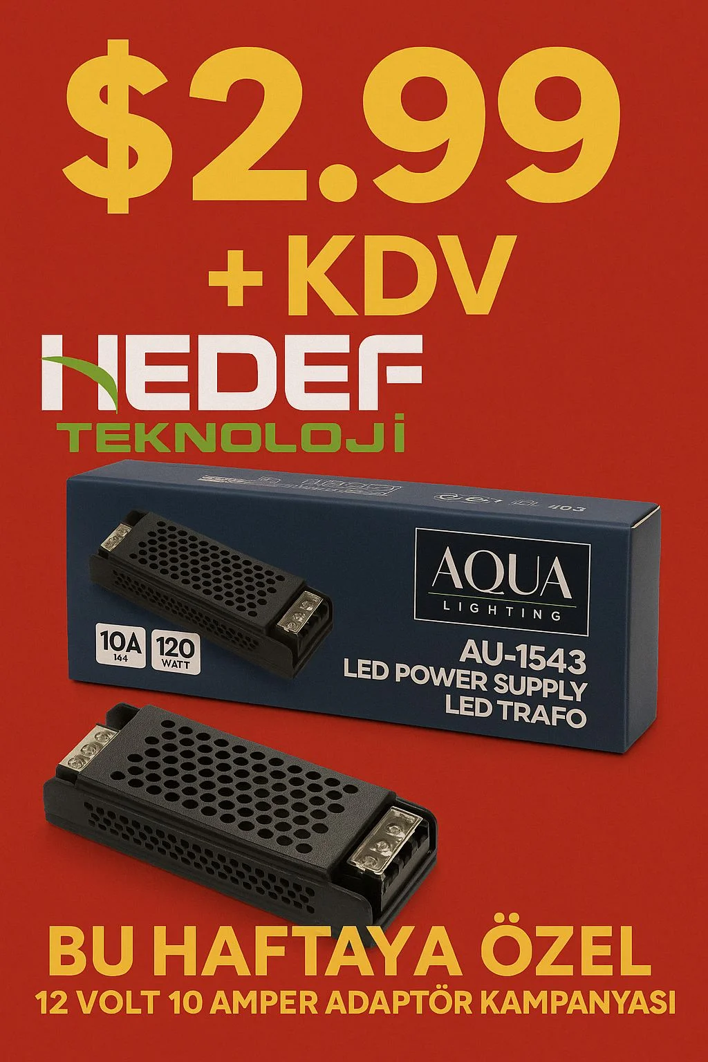 AQUA 12V 10A SLİM ADAPTÖR