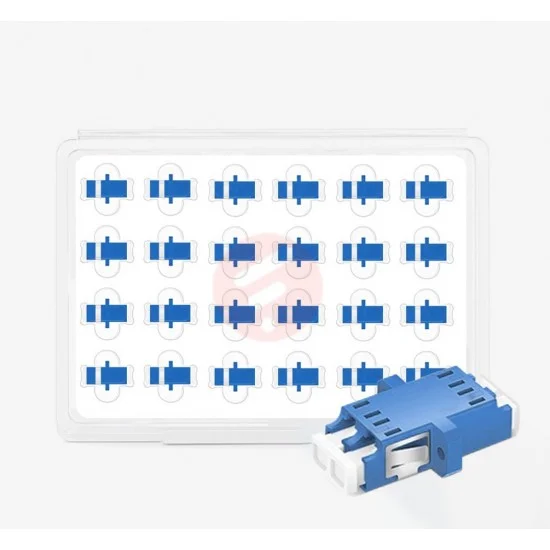 ADAPTÖR SC/UPC SX SINGLEMODE FLANŞLI VE METAL KILPSLI , RENK:MAVI, TOZ KAPAĞI : MAVI