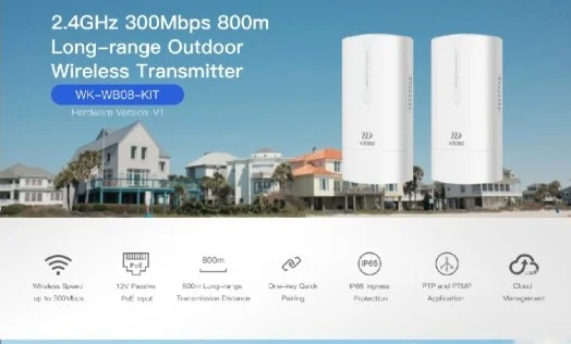 WK-WB08-KIT 2.4GHz 300Mbps 800m Kablosuz Aktarıcı