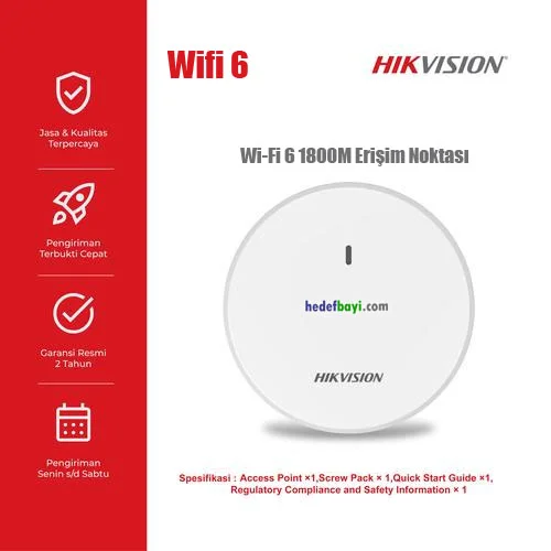 HIKVISION ACCESS POINT INDOOR WIFI 6 1800M 1XGBIT POE DS-3WAP522G-SI