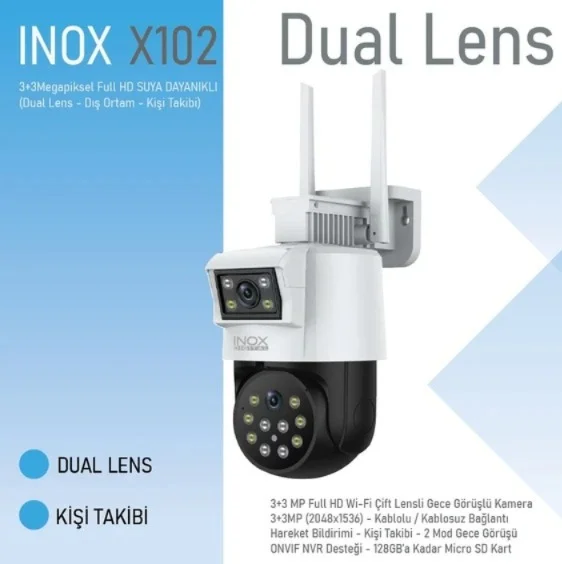 INOX-X102 3+3MP DUAL LENS WİFİ KAMERA
