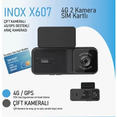 INOX-X607 4G GPS DESTEKLİ ÇİFT YÖNLÜ ARAÇ  KAMERASI