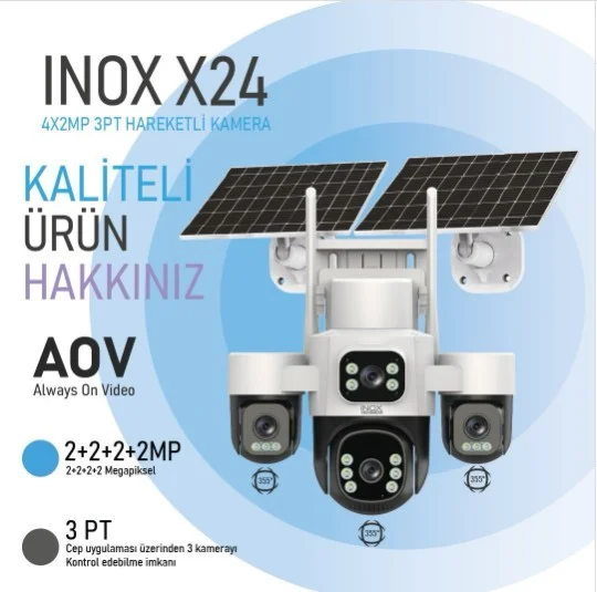 INOX-X24 4G SOLAR ESİM 6 MOTOR 3PT KAMERA