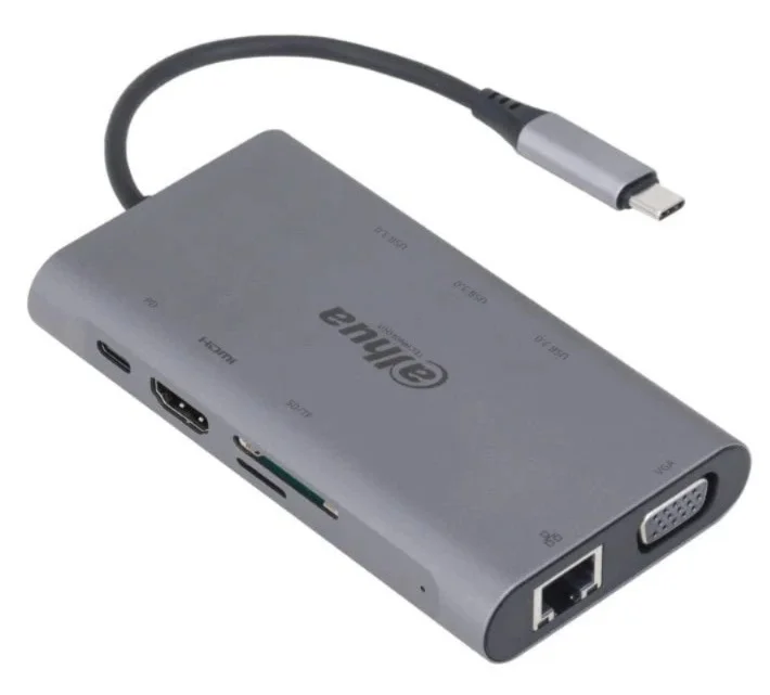 DAHUA DH-TC39 9 in 1 USB 3.1 Type-C to USB 3.0 + HDMI + RJ45 + VGA + SD/TF +PD Docking Station