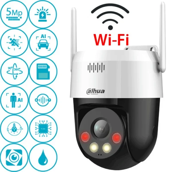 DAHUA DH-P5AE-PV-4G 5MP DUAL LİGHT SESLİ 4G MİNİ PT KAMERA